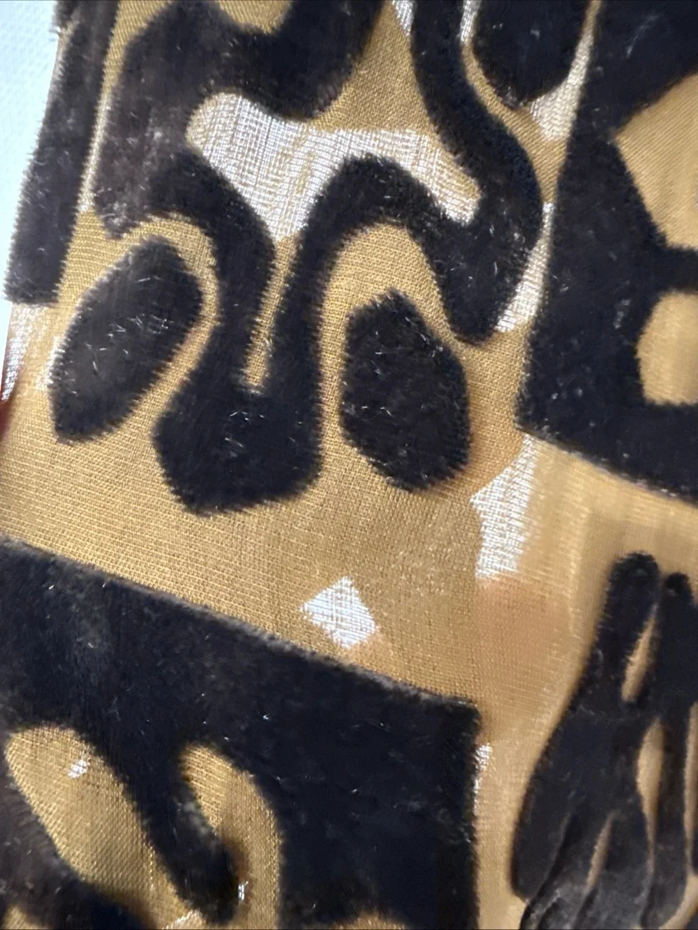 Nick & Nora NY Silk Blend Double‎ Sided Scarf 58x10 Burnout Velvet Brown Unique